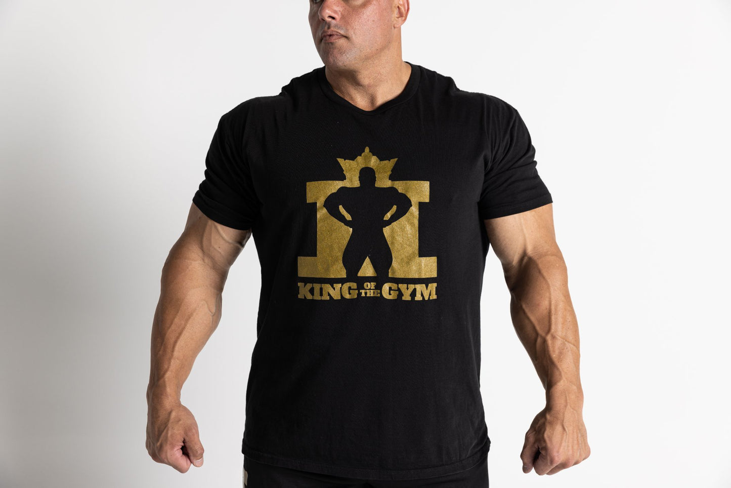 King Of The Gym - Black Tee - Gold Logo