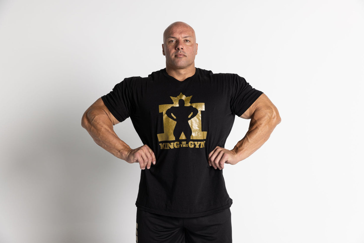 King Of The Gym - Black Tee - Gold Logo