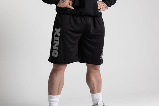 King KOTG Black Shorts with Silver Print