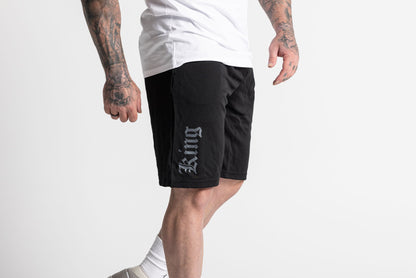 King KOTG Black Shorts with Silver Print