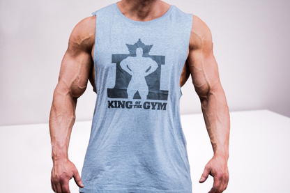 King of the Gym Barnard Singlet - Grey with Black