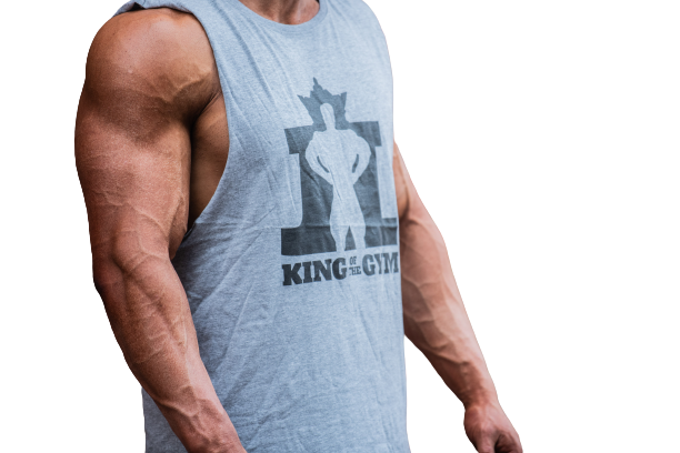 King of the Gym Barnard Singlet - Grey with Black