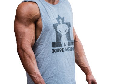 King of the Gym Barnard Singlet - Grey with Black