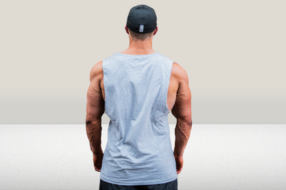 King of the Gym Barnard Singlet - Grey with Black