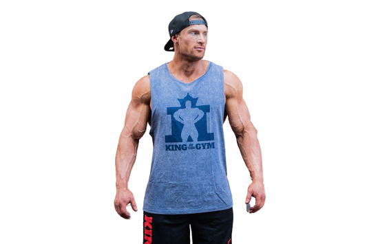 King of the Gym Barnard Singlet - Blue Stone