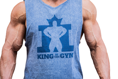 King of the Gym Barnard Singlet - Blue Stone