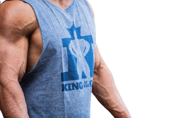 King of the Gym Barnard Singlet - Blue Stone