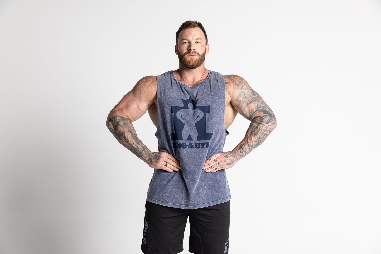 King of the Gym Barnard Singlet - Black Stone