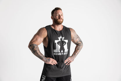 King of the Gym Barnard Singlet - Coal with Silver