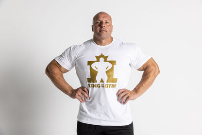 King Of The Gym - White Tee - Gold Logo