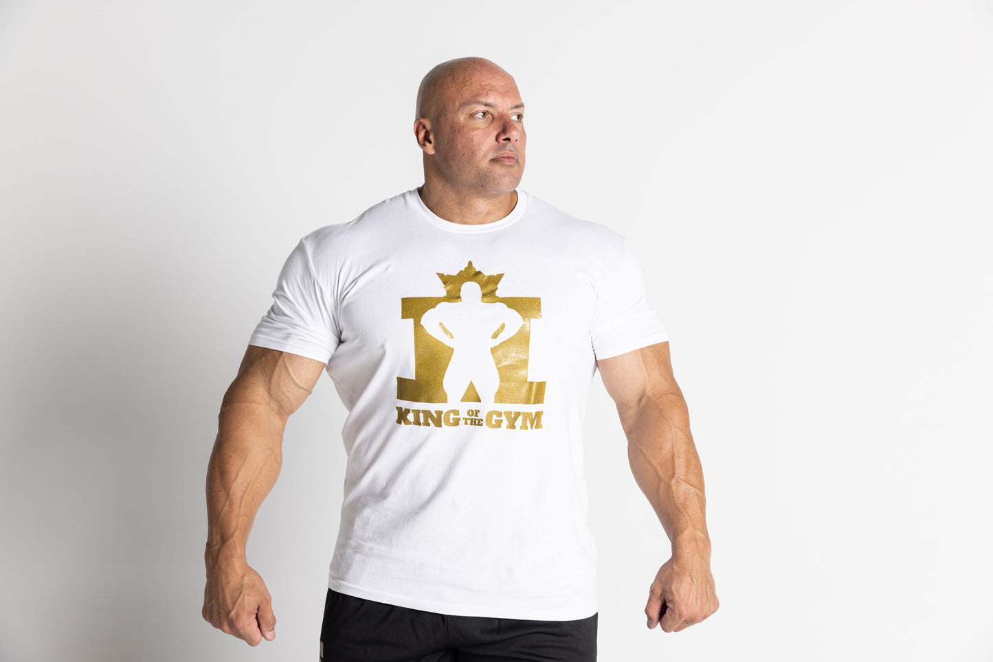 King Of The Gym - White Tee - Gold Logo