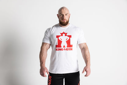 King Of The Gym - White Tee - Red Logo